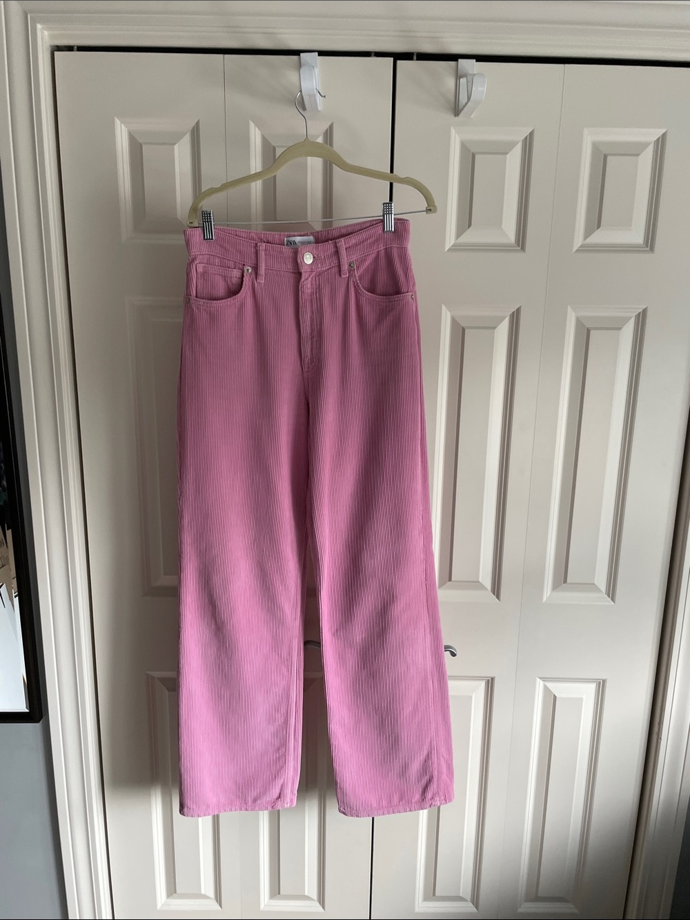 Zara Pink Wide-Leg Corduroy Jeans